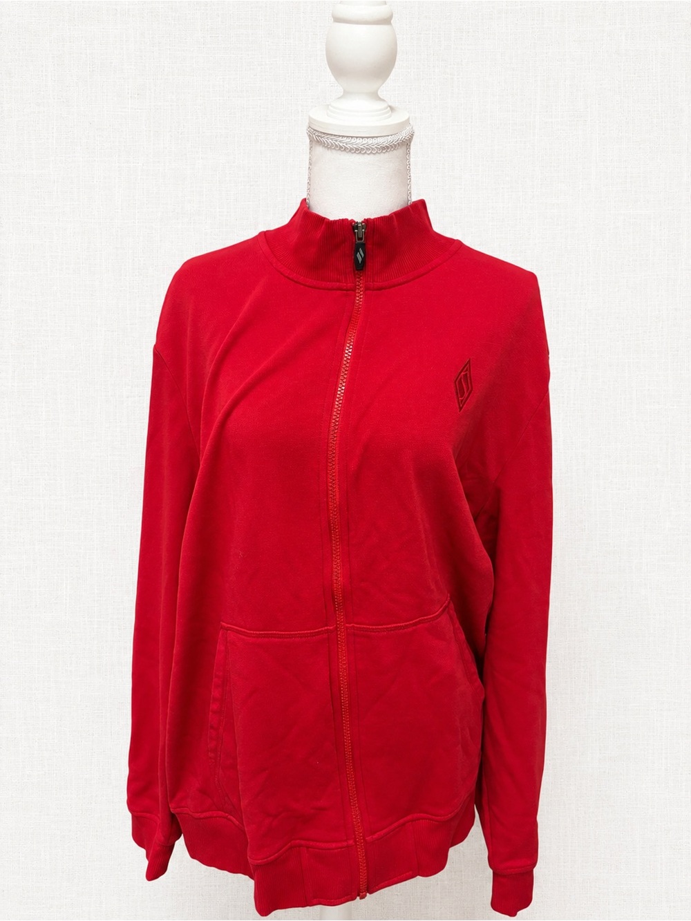 Skechers Red Full Zip Mock Neck Sweatshirt Jacket Size XL